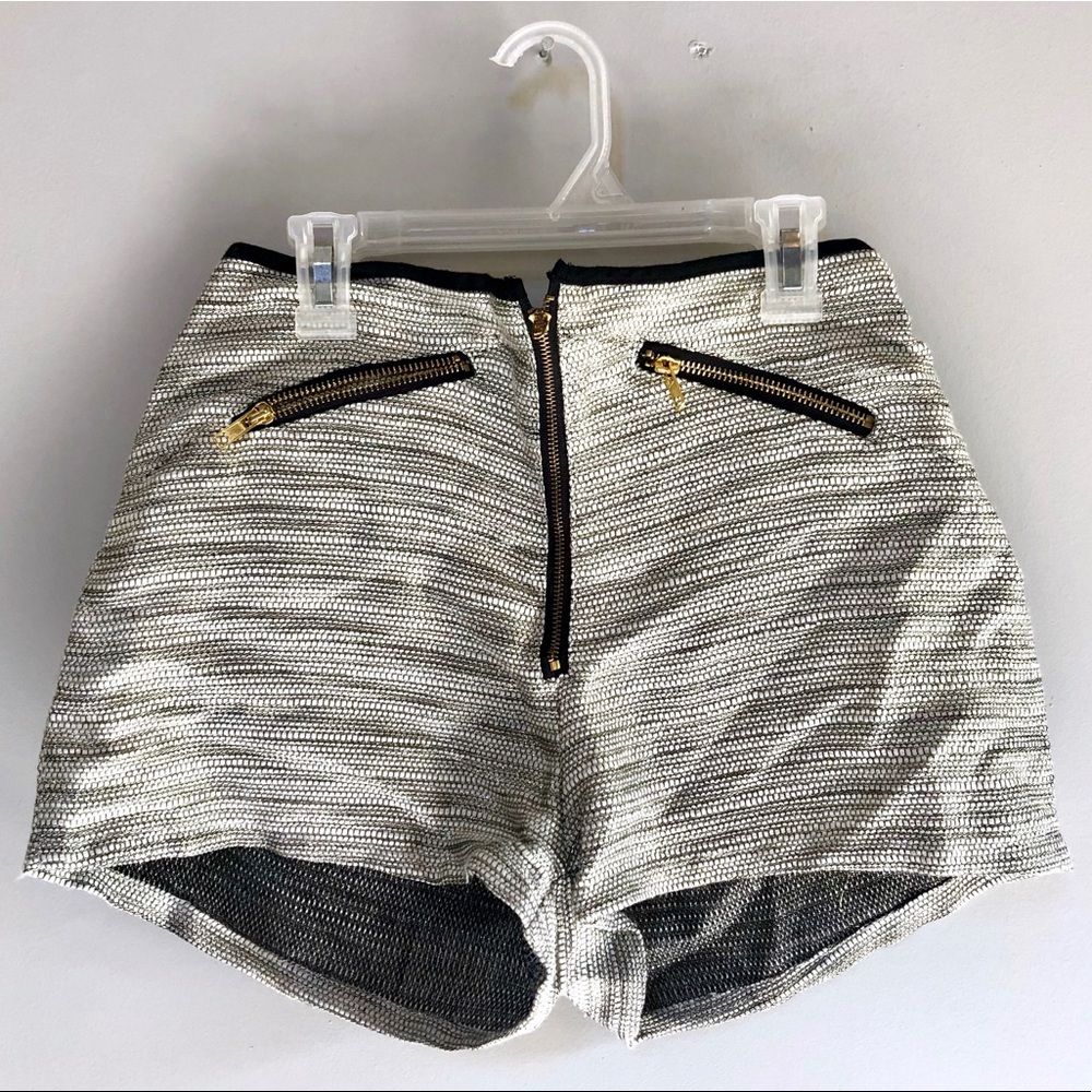 Metallic tweed shorts